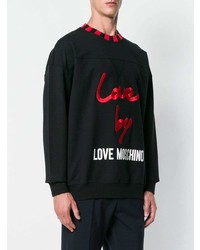 schwarzes bedrucktes Sweatshirt von Love Moschino