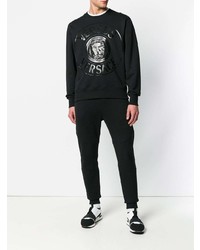 schwarzes bedrucktes Sweatshirt von Versus