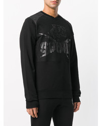 schwarzes bedrucktes Sweatshirt von Plein Sport