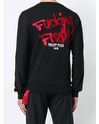 schwarzes bedrucktes Sweatshirt von Philipp Plein