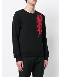 schwarzes bedrucktes Sweatshirt von Philipp Plein