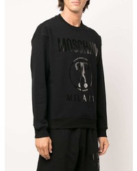 schwarzes bedrucktes Sweatshirt von Moschino