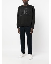 schwarzes bedrucktes Sweatshirt von Calvin Klein Jeans