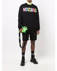 schwarzes bedrucktes Sweatshirt von Moschino