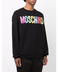 schwarzes bedrucktes Sweatshirt von Moschino