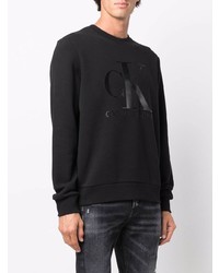 schwarzes bedrucktes Sweatshirt von Calvin Klein Jeans