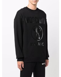 schwarzes bedrucktes Sweatshirt von Moschino