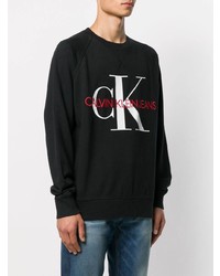 schwarzes bedrucktes Sweatshirt von Calvin Klein Jeans