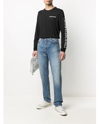 schwarzes bedrucktes Sweatshirt von Calvin Klein Jeans