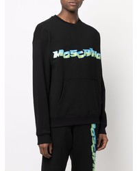 schwarzes bedrucktes Sweatshirt von Moschino