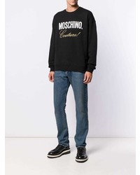 schwarzes bedrucktes Sweatshirt von Moschino