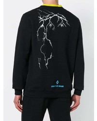 schwarzes bedrucktes Sweatshirt von Marcelo Burlon County of Milan