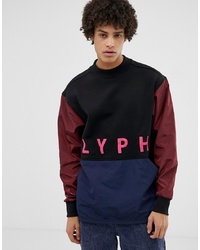 schwarzes bedrucktes Sweatshirt von Lyph