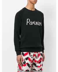 schwarzes bedrucktes Sweatshirt von MAISON KITSUNÉ