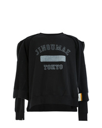 schwarzes bedrucktes Sweatshirt von Maison Mihara Yasuhiro