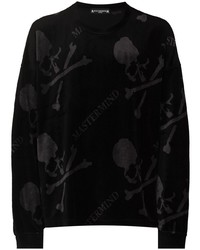 schwarzes bedrucktes Sweatshirt von Mastermind Japan