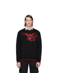 schwarzes bedrucktes Sweatshirt von McQ Alexander McQueen