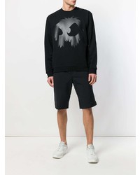 schwarzes bedrucktes Sweatshirt von McQ Alexander McQueen