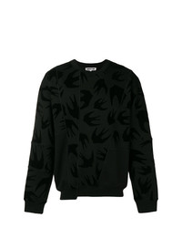 schwarzes bedrucktes Sweatshirt von McQ Alexander McQueen