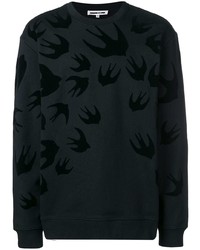 schwarzes bedrucktes Sweatshirt von McQ Swallow