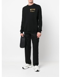 schwarzes bedrucktes Sweatshirt von Moschino