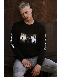 schwarzes bedrucktes Sweatshirt von MisterTee