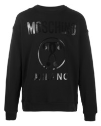 schwarzes bedrucktes Sweatshirt von Moschino