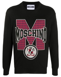 schwarzes bedrucktes Sweatshirt von Moschino