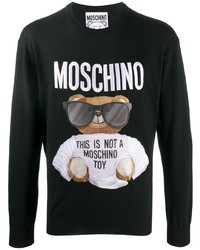 schwarzes bedrucktes Sweatshirt von Moschino