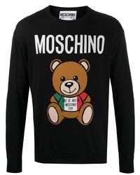 schwarzes bedrucktes Sweatshirt von Moschino