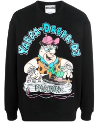 schwarzes bedrucktes Sweatshirt von Moschino