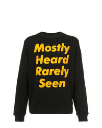 schwarzes bedrucktes Sweatshirt von Mostly Heard Rarely Seen