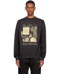 schwarzes bedrucktes Sweatshirt von Museum of Peace & Quiet