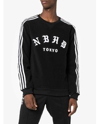 schwarzes bedrucktes Sweatshirt von adidas
