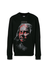 schwarzes bedrucktes Sweatshirt von Newams