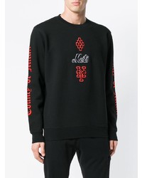 schwarzes bedrucktes Sweatshirt von Marcelo Burlon County of Milan