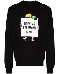 schwarzes bedrucktes Sweatshirt von Opening Ceremony