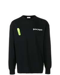 schwarzes bedrucktes Sweatshirt von Palm Angels