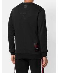 schwarzes bedrucktes Sweatshirt von Philipp Plein