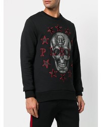 schwarzes bedrucktes Sweatshirt von Philipp Plein