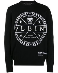 schwarzes bedrucktes Sweatshirt von Philipp Plein