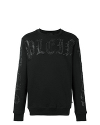 schwarzes bedrucktes Sweatshirt von Philipp Plein