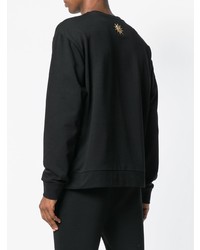 schwarzes bedrucktes Sweatshirt von Fausto Puglisi