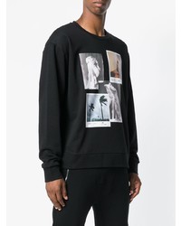 schwarzes bedrucktes Sweatshirt von Fausto Puglisi