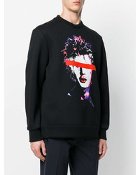 schwarzes bedrucktes Sweatshirt von Neil Barrett