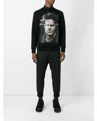 schwarzes bedrucktes Sweatshirt von Neil Barrett