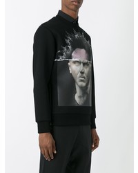 schwarzes bedrucktes Sweatshirt von Neil Barrett