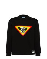 schwarzes bedrucktes Sweatshirt von Prada