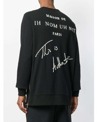 schwarzes bedrucktes Sweatshirt von Ih Nom Uh Nit