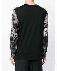 schwarzes bedrucktes Sweatshirt von Yohji Yamamoto